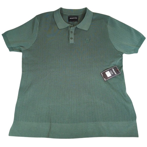 Aeropostale Men's Shirt Size 2XL Loose Short Sleeve Knit Polo Forrest Green - Picture 1 of 7